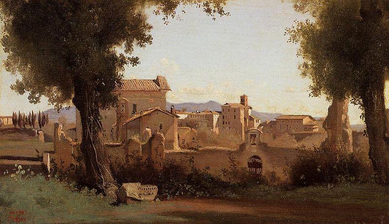 Jean Baptiste Camille  Corot Farnese Gardens oil painting picture